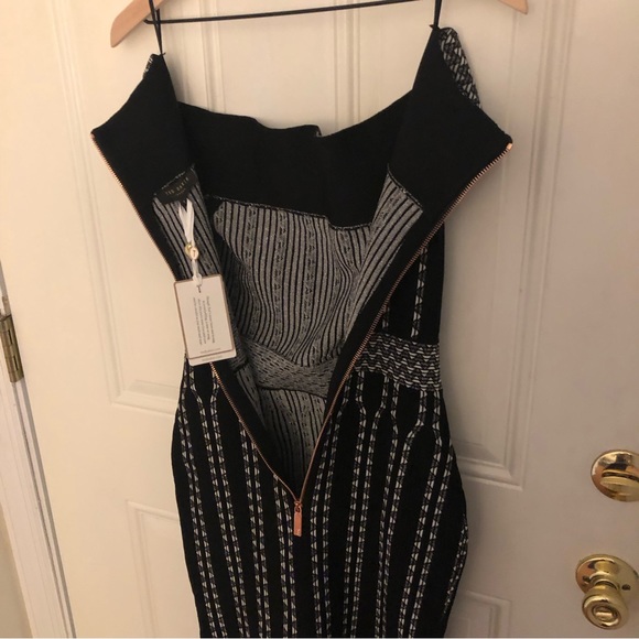 NWT Ted Baker Yolinii Bardot Off-the-Shoulders Bodycon Dress TB 1 - Picture 11 of 13